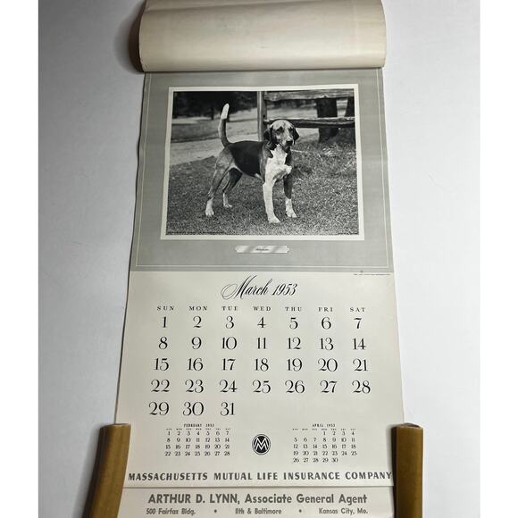 Massachusetts Mutual Life Insurance Co Faithfully Yours Dog Calendar 1953 - Picture 4 of 4